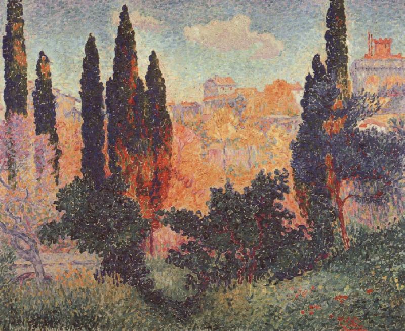 Henri Edmond Cross Cypresses at Cagnes china oil painting image